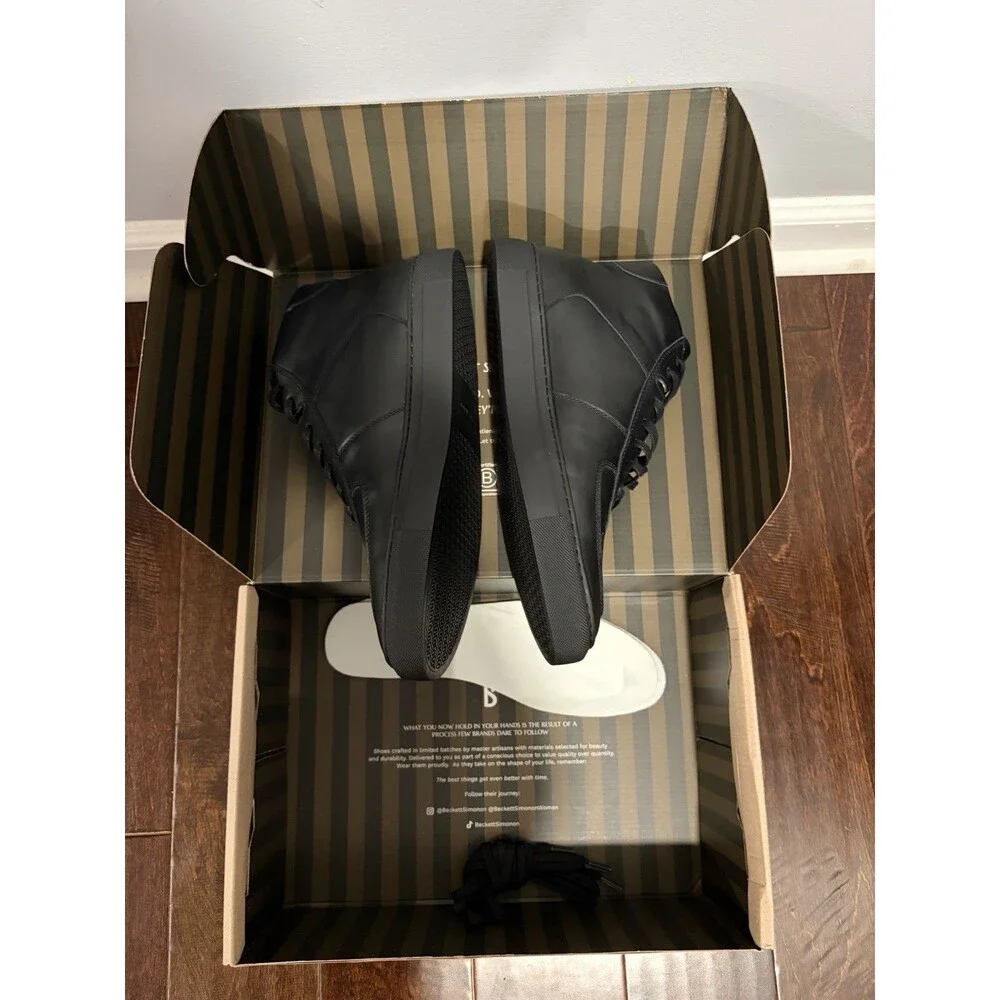 Beckett Simonon Garcia High Top Black Leather Sneaker Comfort Mens Shoe 9.5